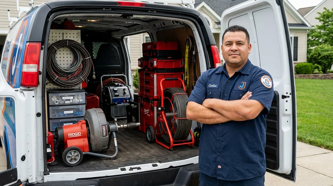Professional drain cleaning equipment and Johns Plumbing LLC plumber in Yucca Valley